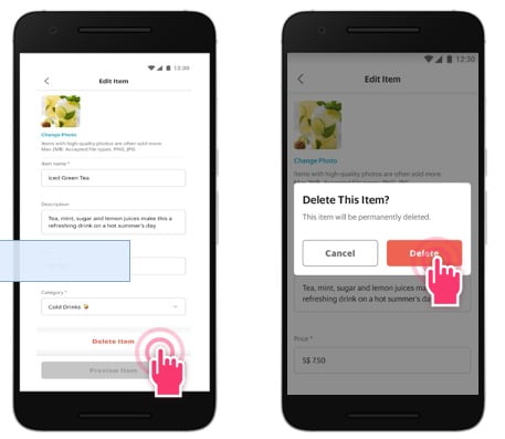 Cara menghapus Menu yang sudah dibuat