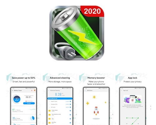 Green Battery Saver, Booster, Cleaner, App Lock